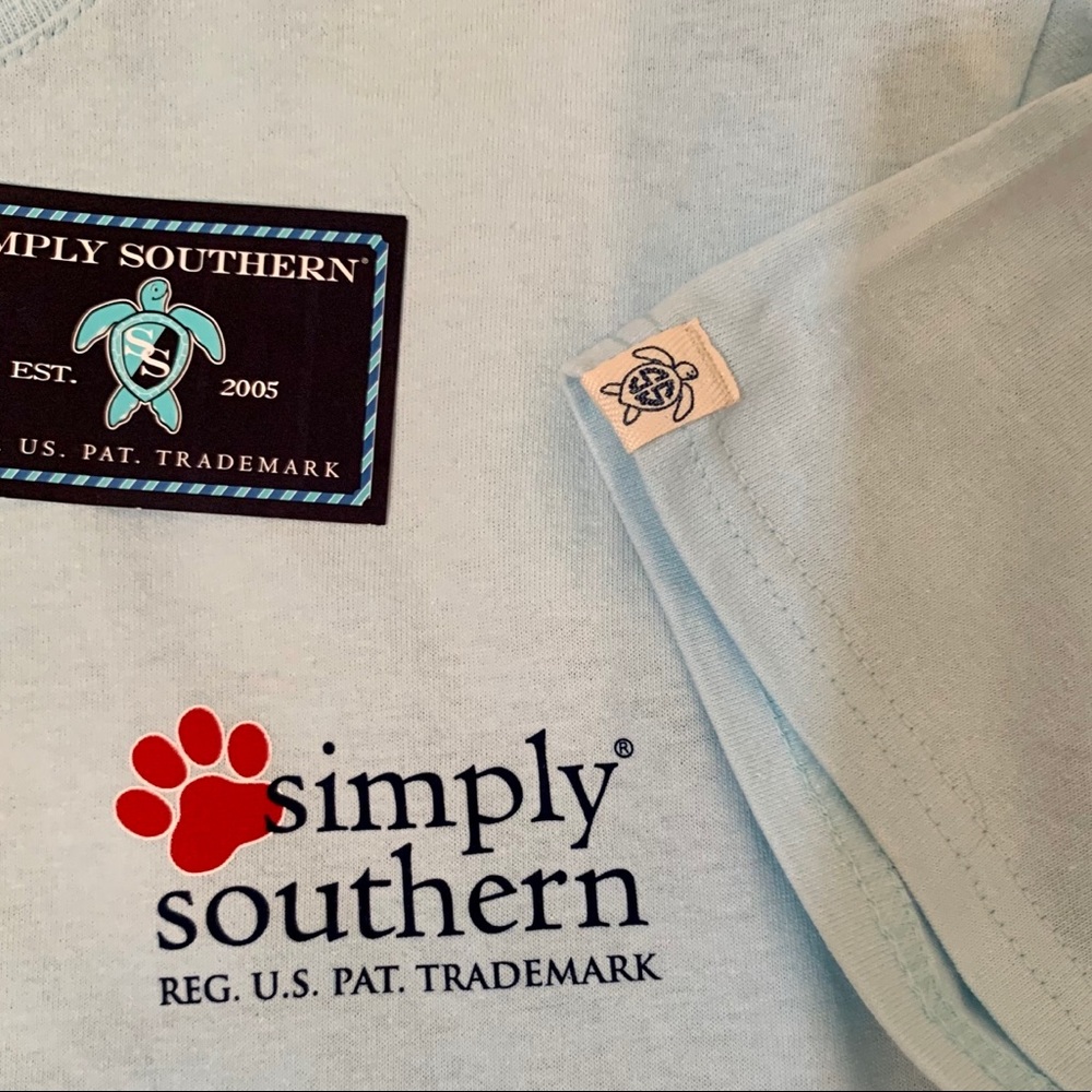 Simply Southern Dog Rescue Tee Blue Small NWT